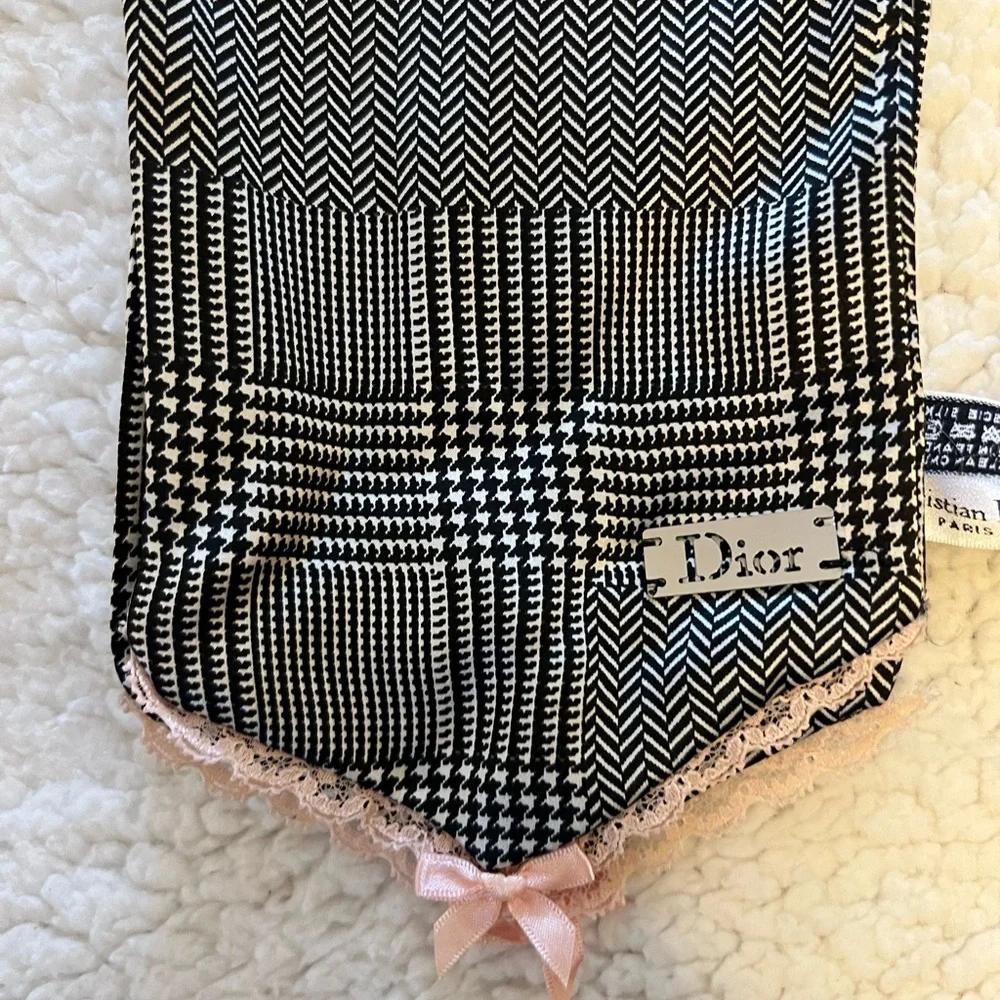 Christian Dior Houndstooth Silk Scarf
